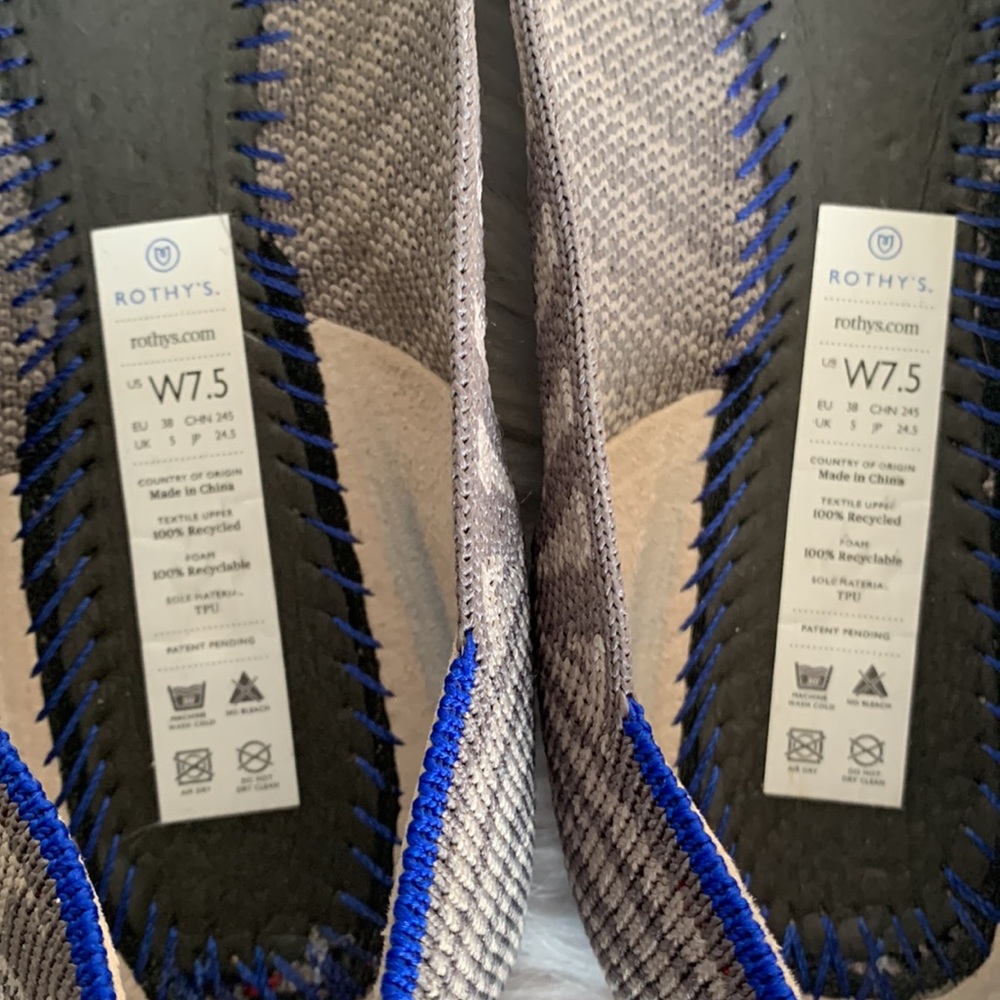 ROTHY'S Zebra Grey Flat Point Shoes | US 7.5 - Picture 8 of 13